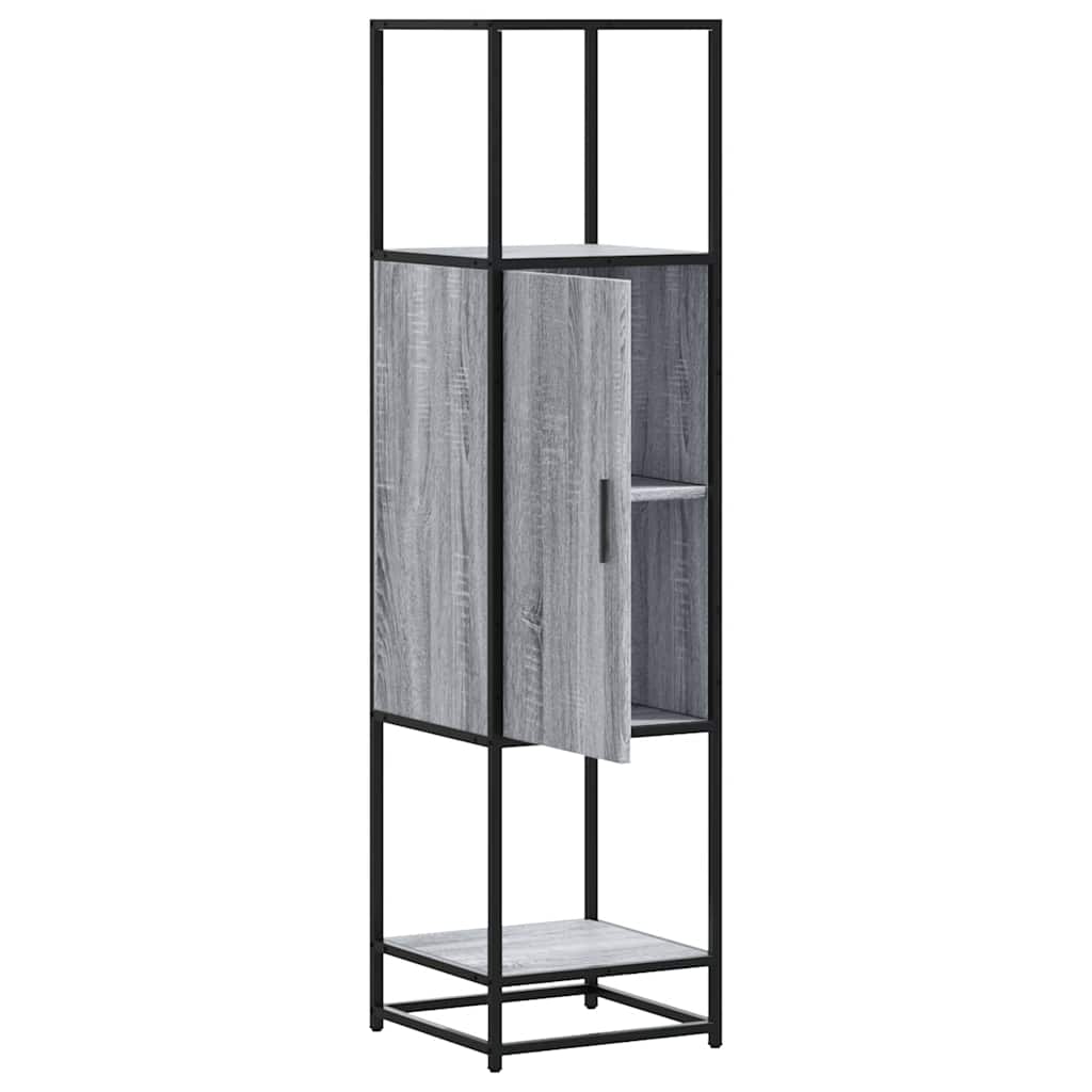 Highboard Grey Sonoma 35.5x35x139 cm Engineered Wood and Metal
