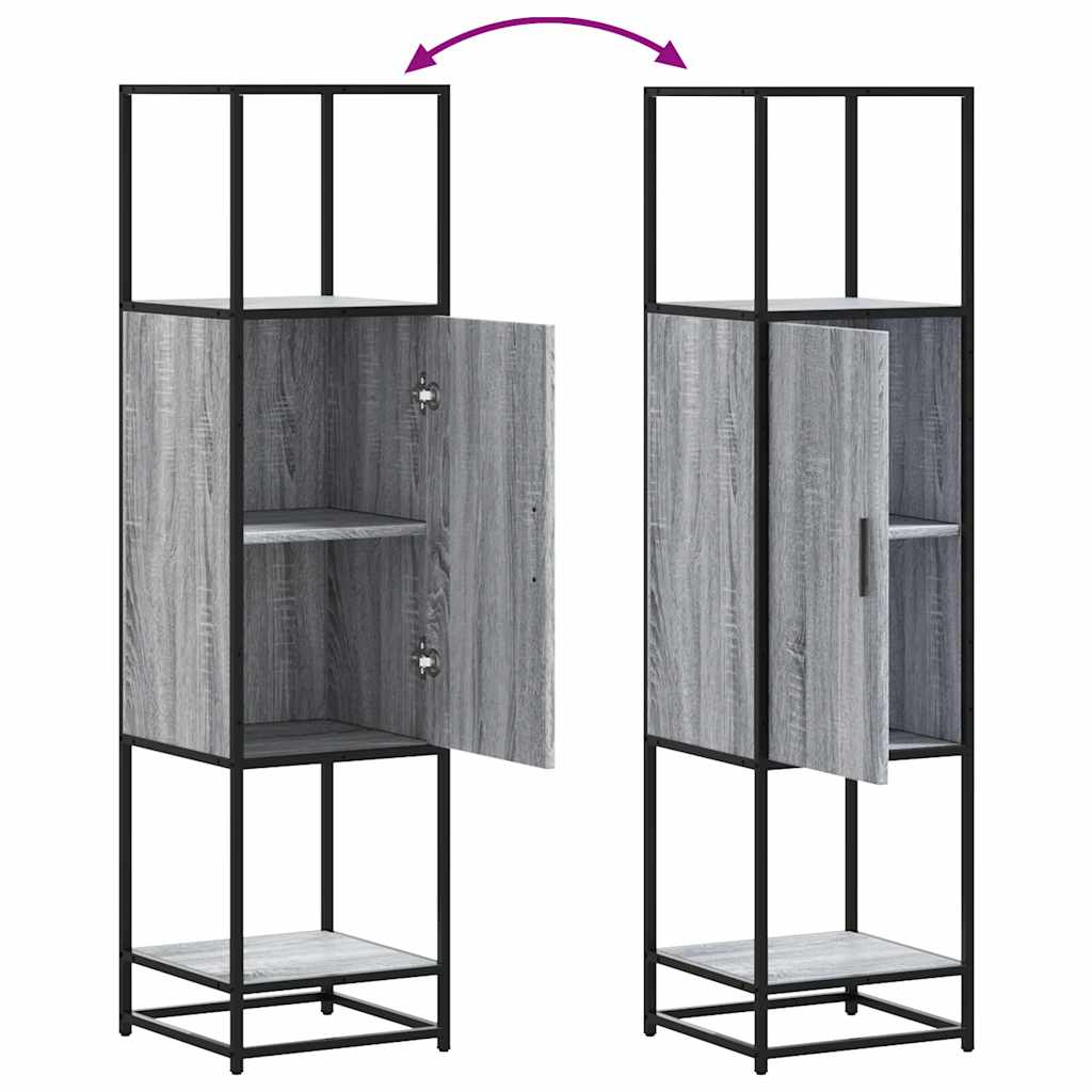 Highboard Grey Sonoma 35.5x35x139 cm Engineered Wood and Metal