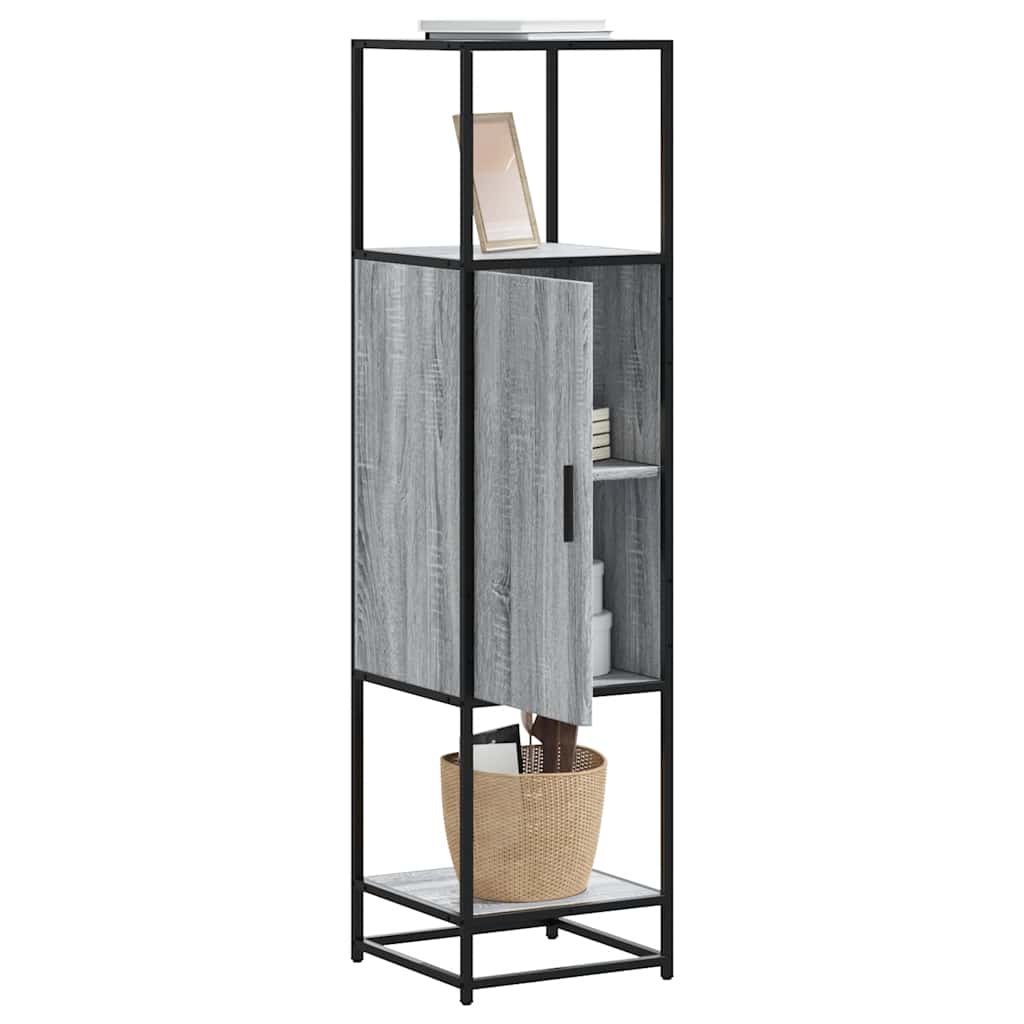 Highboard Grey Sonoma 35.5x35x139 cm Engineered Wood and Metal