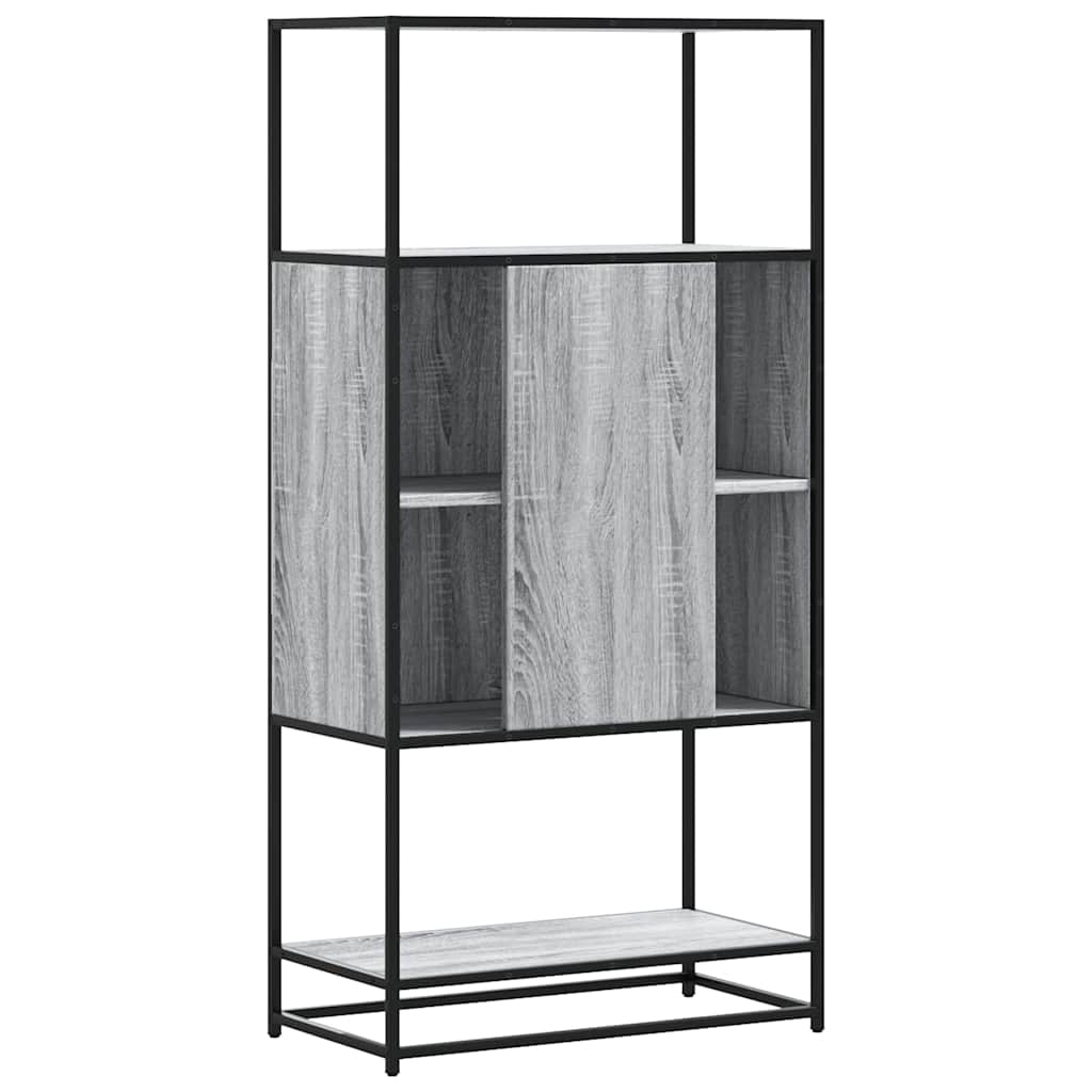 Highboard Grey Sonoma 68x35x139 cm Engineered Wood and Metal