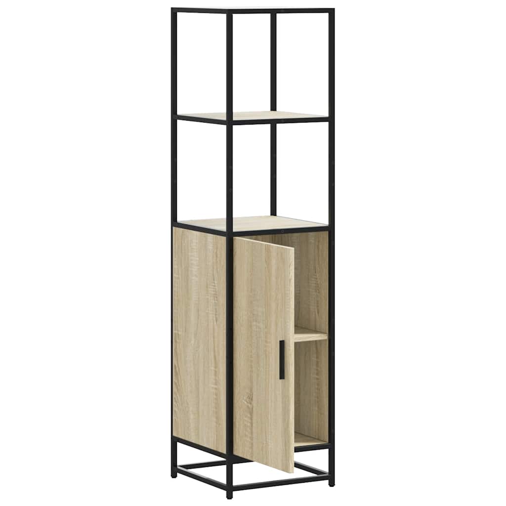 Highboard Sonoma Oak 35.5x35x139 cm Engineered Wood and Metal