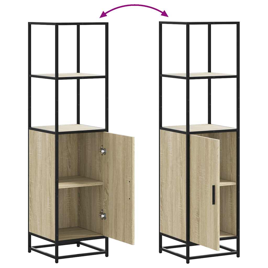Highboard Sonoma Oak 35.5x35x139 cm Engineered Wood and Metal