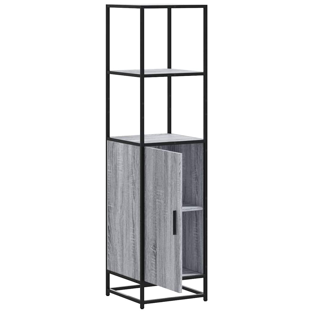 Highboard Grey Sonoma 35.5x35x139 cm Engineered Wood and Metal