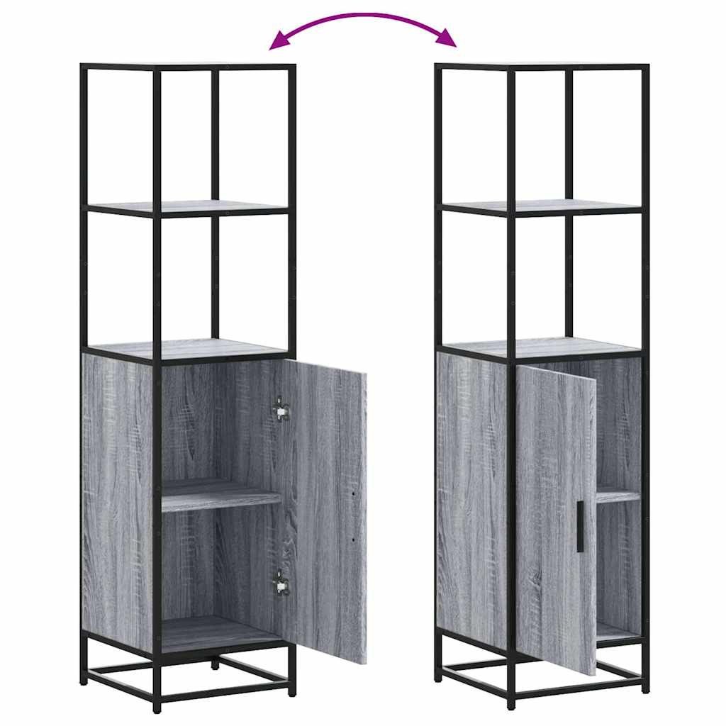 Highboard Grey Sonoma 35.5x35x139 cm Engineered Wood and Metal