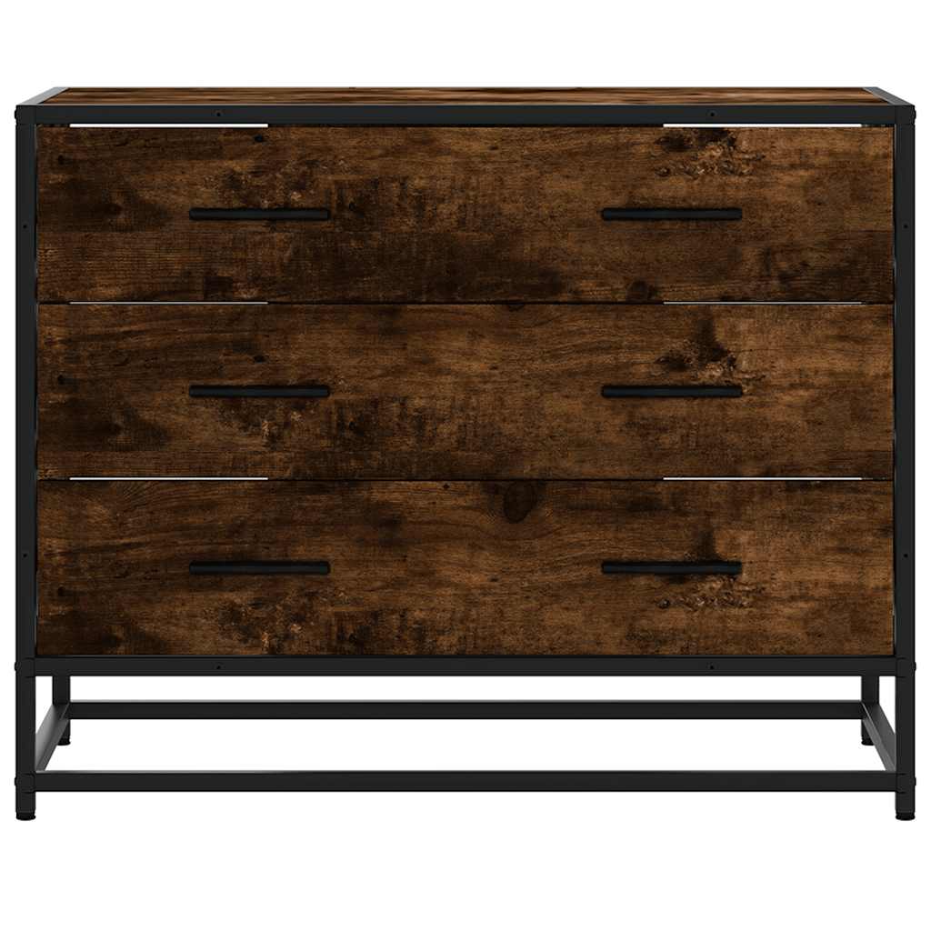 Drawer Cabinet Smoked Oak 70x41x56 cm Engineered Wood