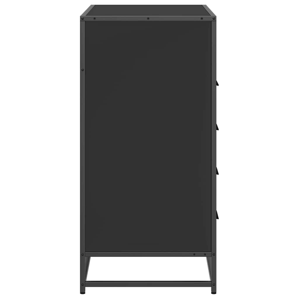 Drawer Cabinet Black 70x41x83.5 cm Engineered Wood