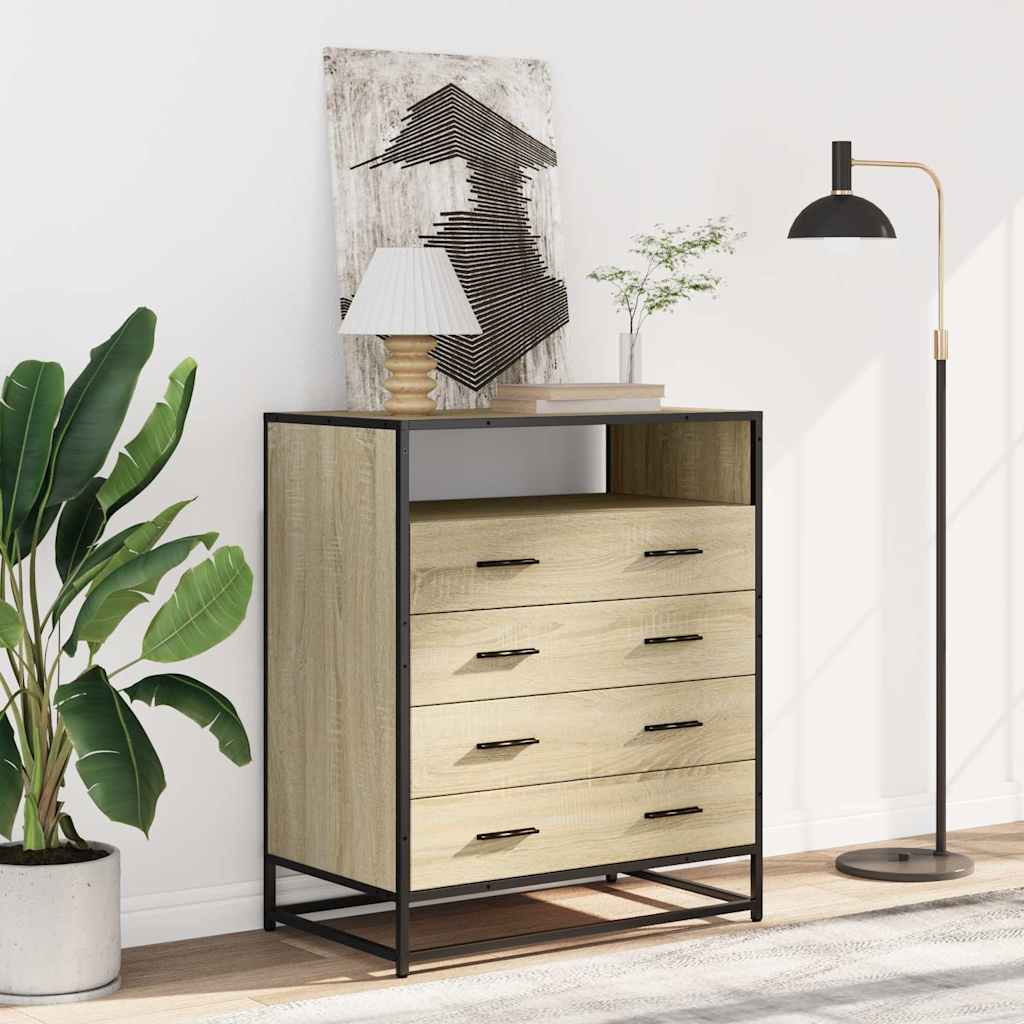 Drawer Cabinet Sonoma Oak 70x41x83.5 cm Engineered Wood