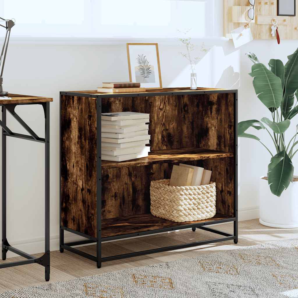 Book Cabinet Smoked Oak 80.5x35x76 cm Engineered Wood