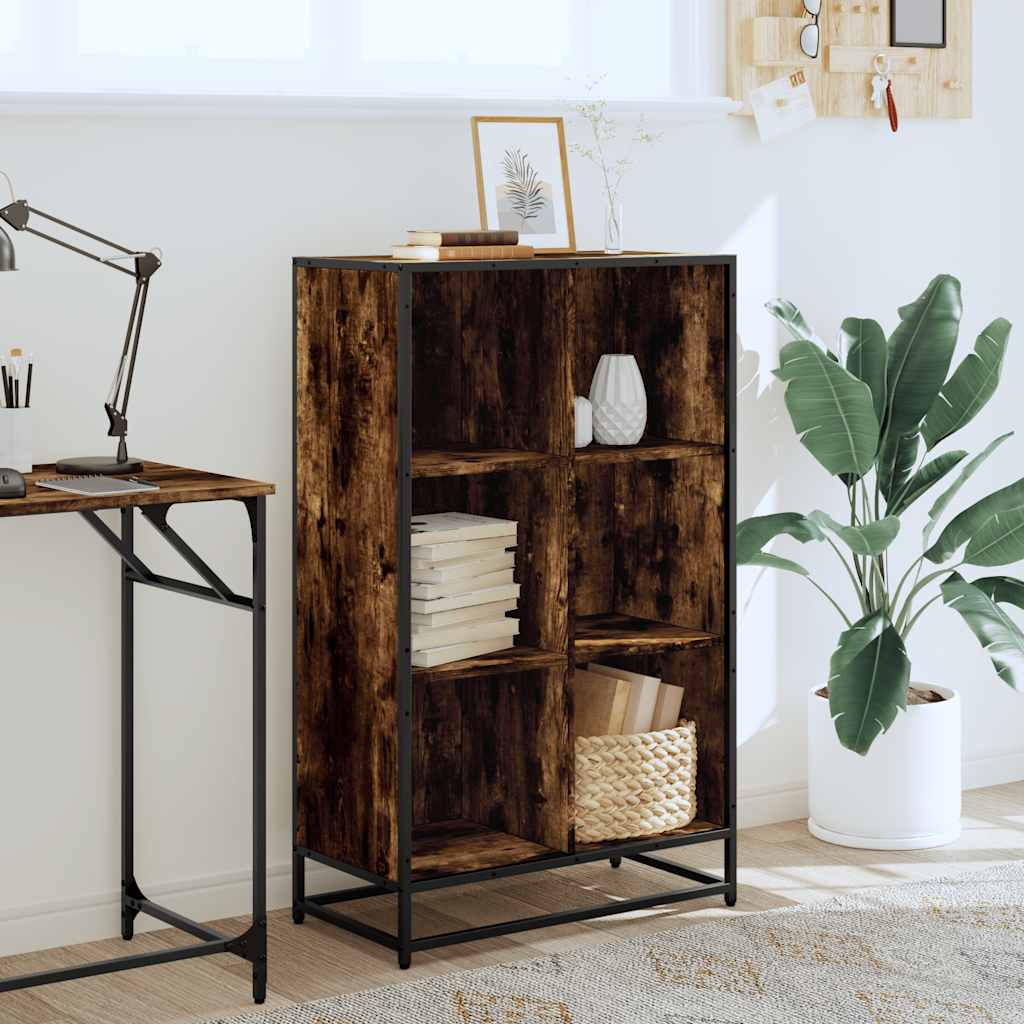 Book Cabinet Smoked Oak 65.5x33x107.5 cm Engineered Wood