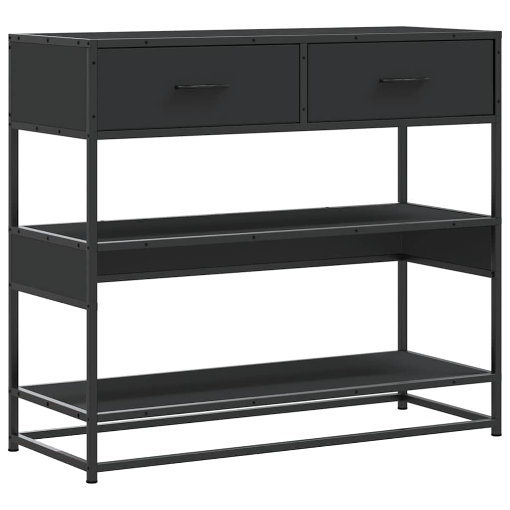 Modern Wooden Hallway Console Table With 2 Storage Drawers & Shelves Wood