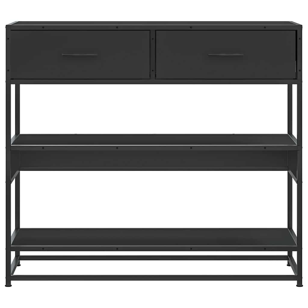 Modern Wooden Hallway Console Table With 2 Storage Drawers & Shelves Wood