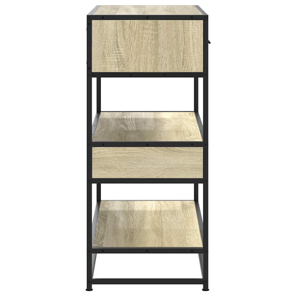 Modern Wooden Hallway Console Table With 2 Storage Drawers & Shelves Wood