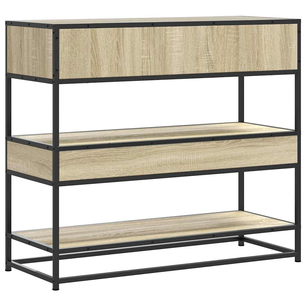 Modern Wooden Hallway Console Table With 2 Storage Drawers & Shelves Wood