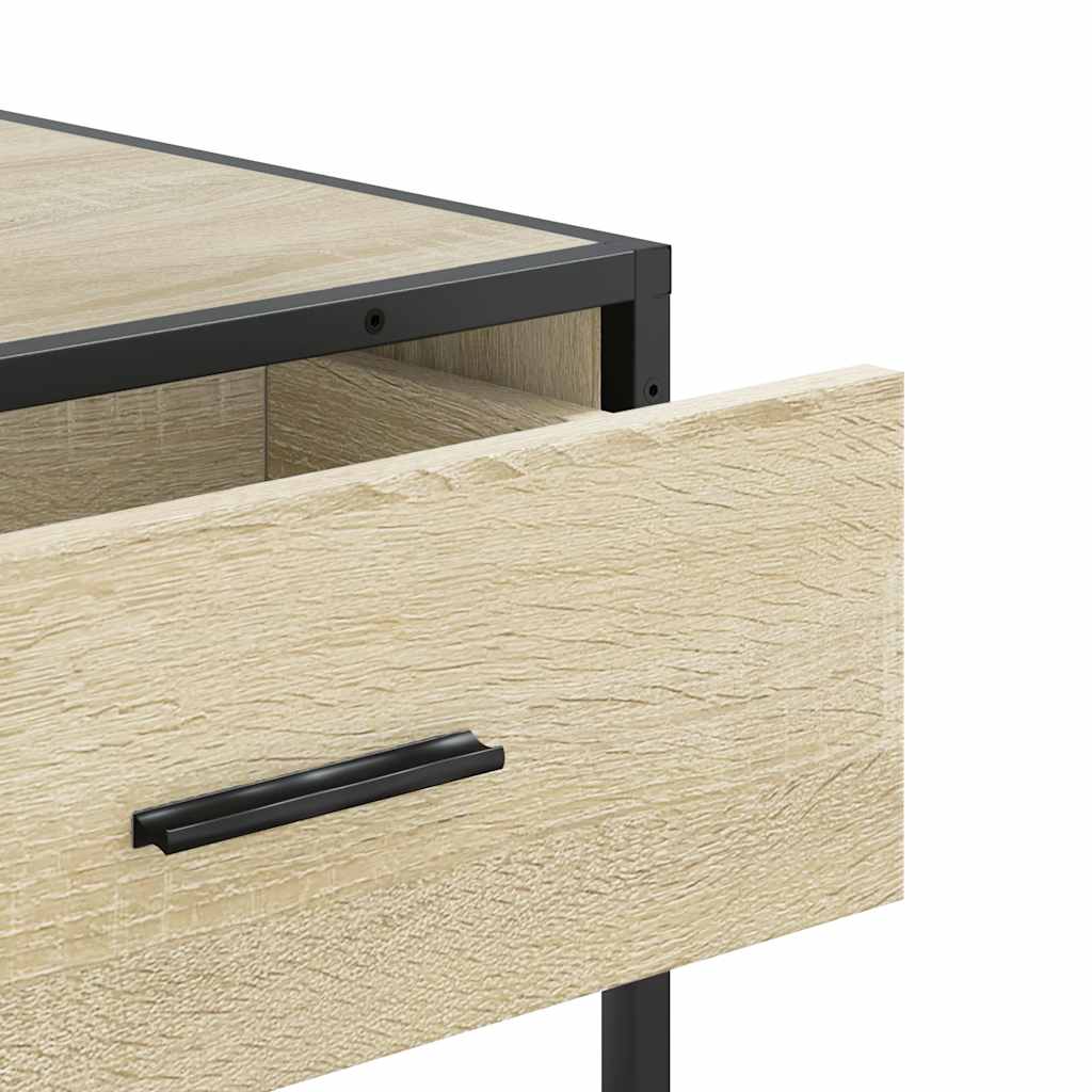 Modern Wooden Hallway Console Table With 2 Storage Drawers & Shelves Wood