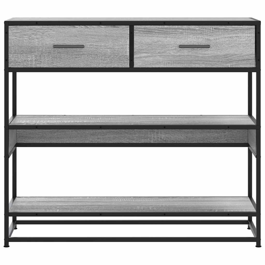 Modern Wooden Hallway Console Table With 2 Storage Drawers & Shelves Wood