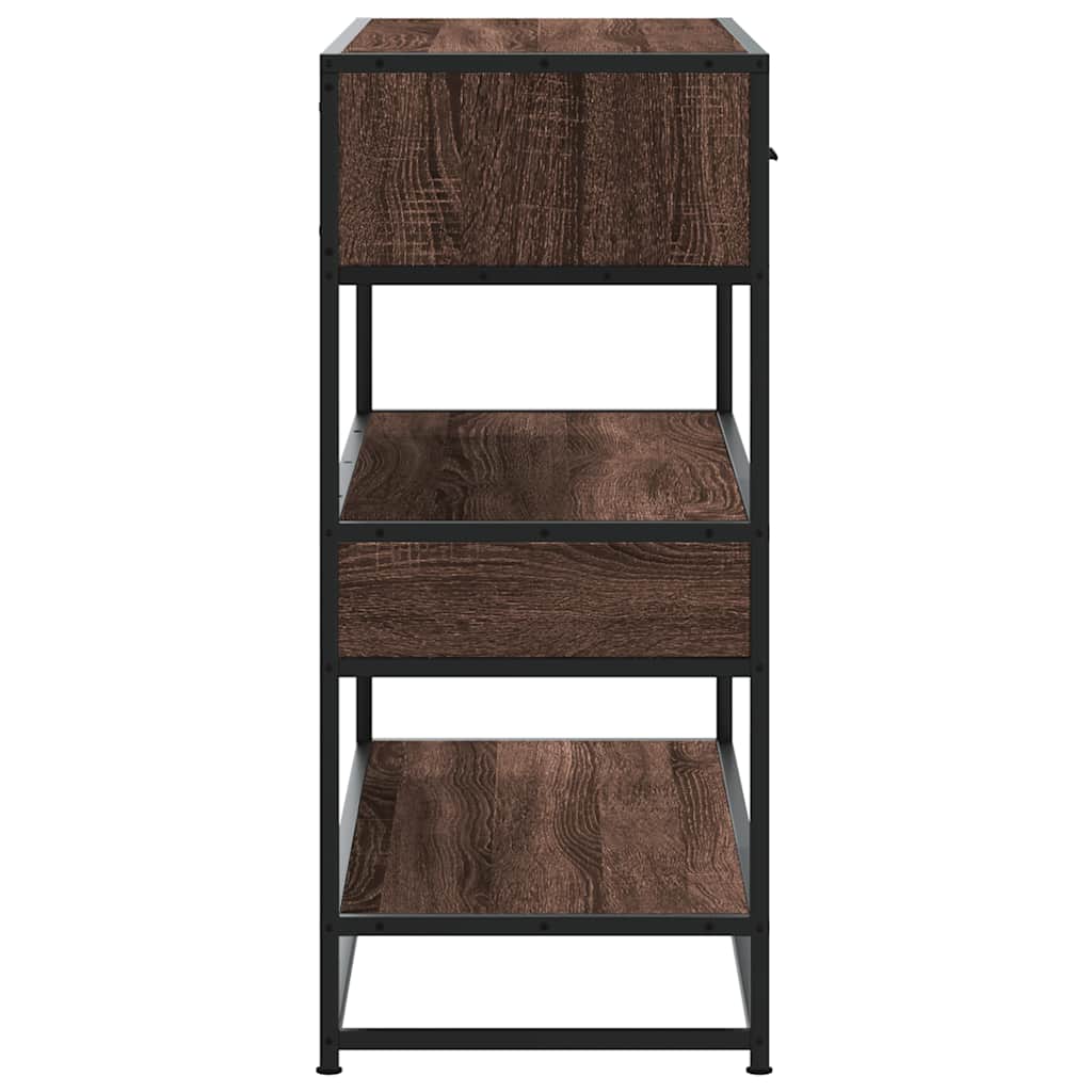 Modern Wooden Hallway Console Table With 2 Storage Drawers & Shelves Wood