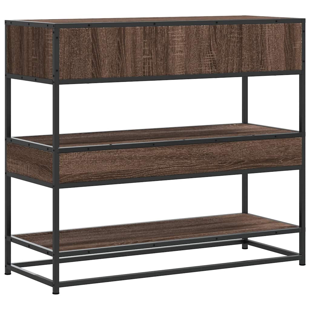 Modern Wooden Hallway Console Table With 2 Storage Drawers & Shelves Wood