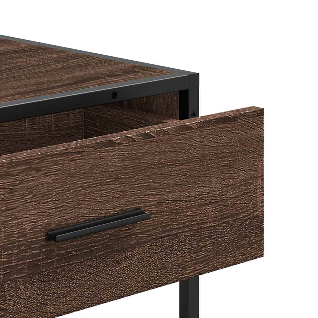 Modern Wooden Hallway Console Table With 2 Storage Drawers & Shelves Wood