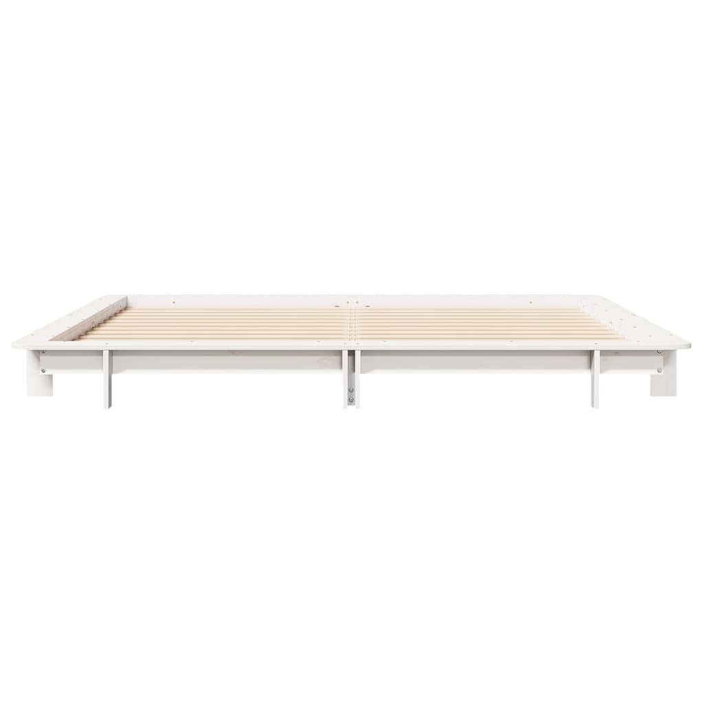 Bed Frame without Mattress White 160x200 cm Solid Wood Pine