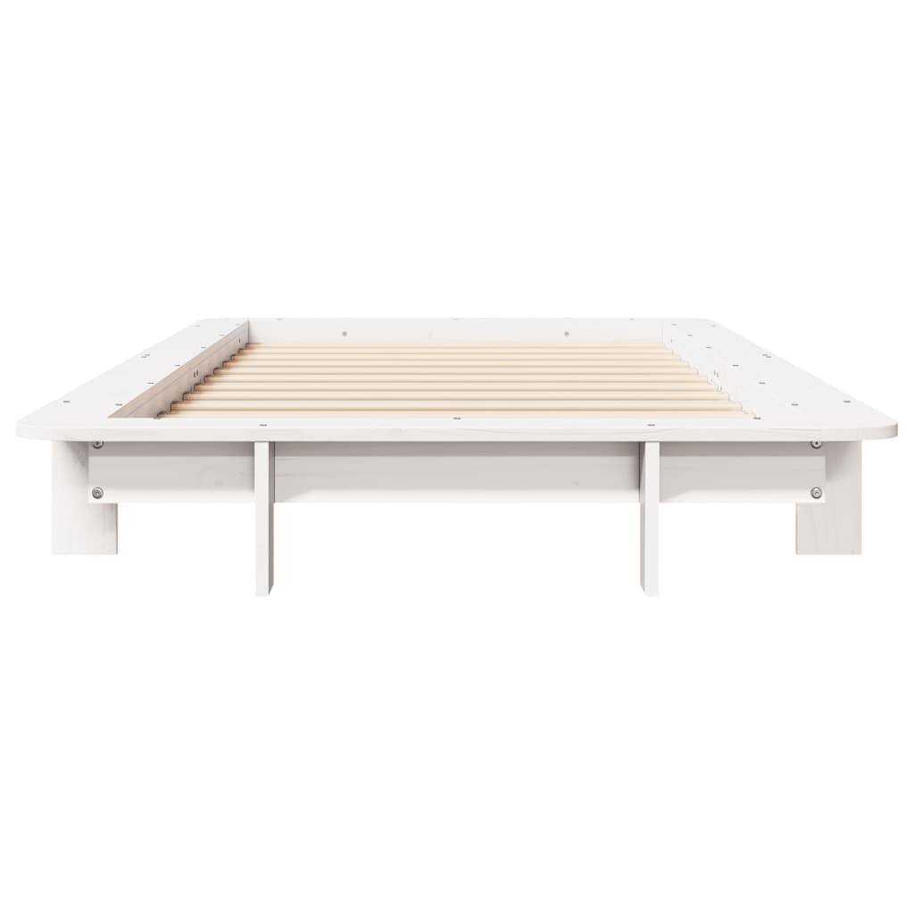Bed Frame without Mattress White 100x200 cm Solid Wood Pine