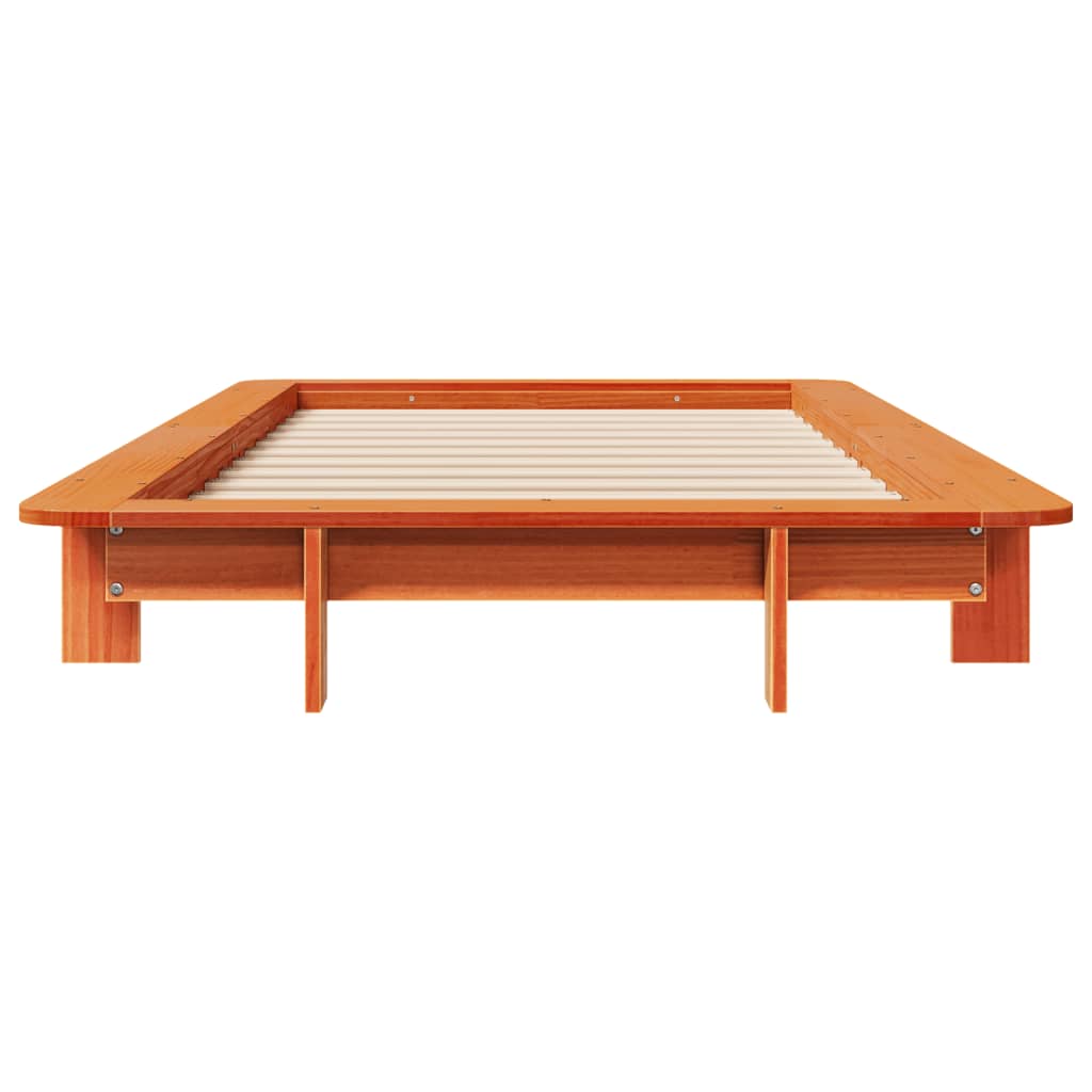 Bed Frame without Mattress Wax Brown 100x200 cm Solid Wood Pine