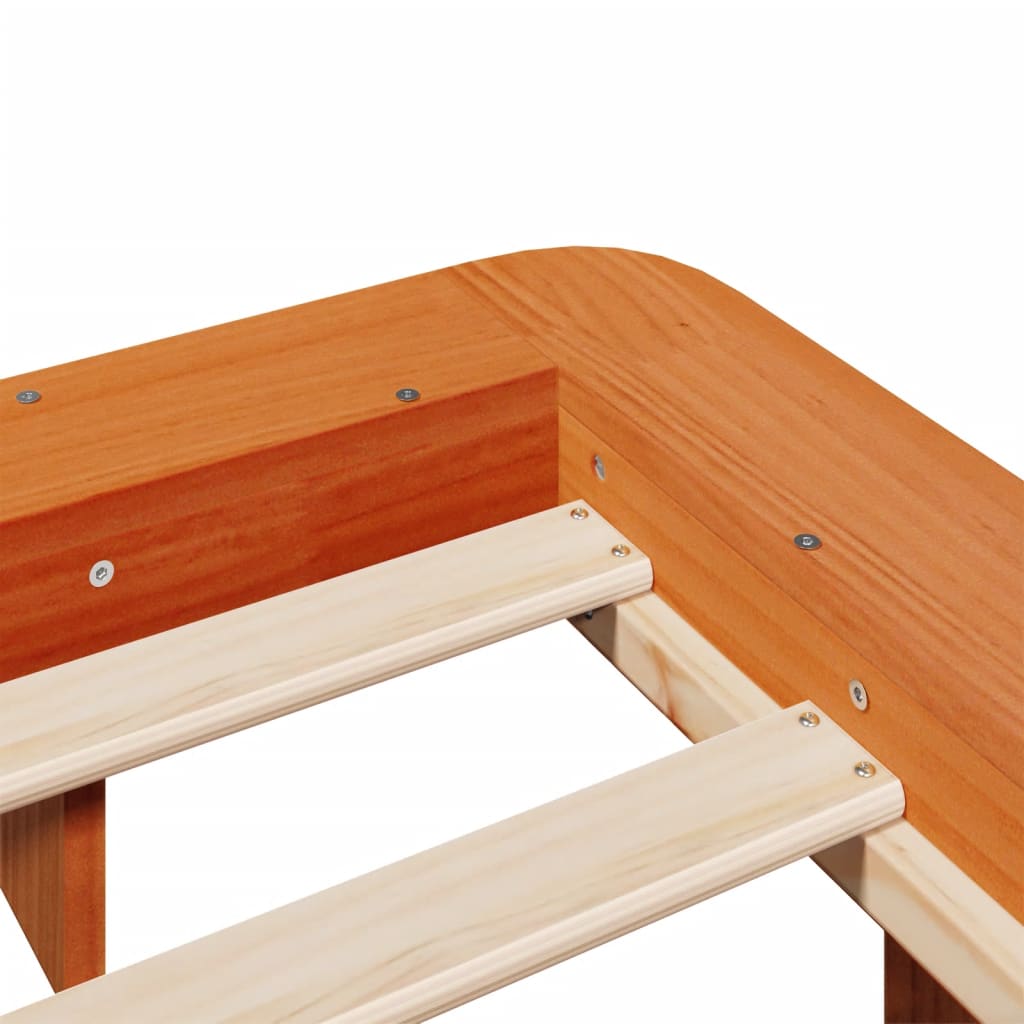 Bed Frame without Mattress Wax Brown 140x190 cm Solid Wood Pine