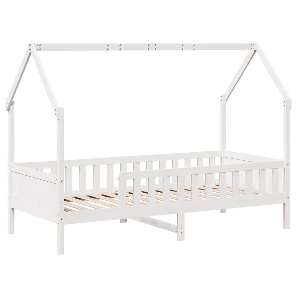 Kids' House Bed Frame without Mattress White 80x200 cm Pine