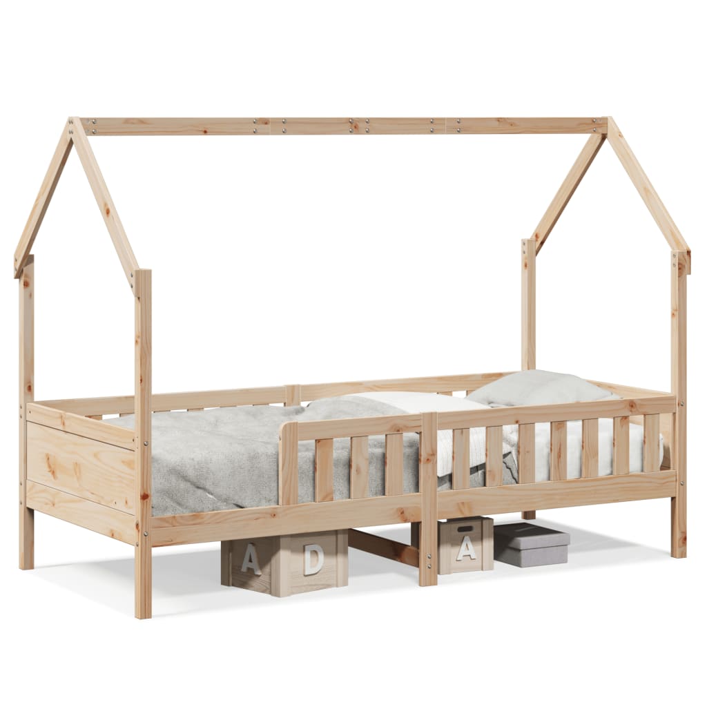 Kids' House Bed Frame without Mattress 90x190 cm Single Pine