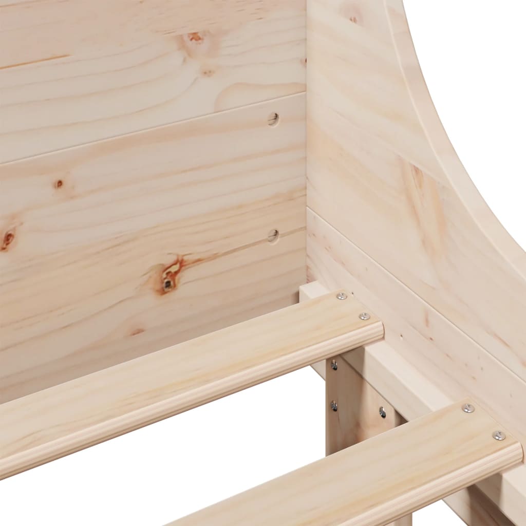 Rustic Wooden Queen Size 160cm Bed Frame Base With Headboard