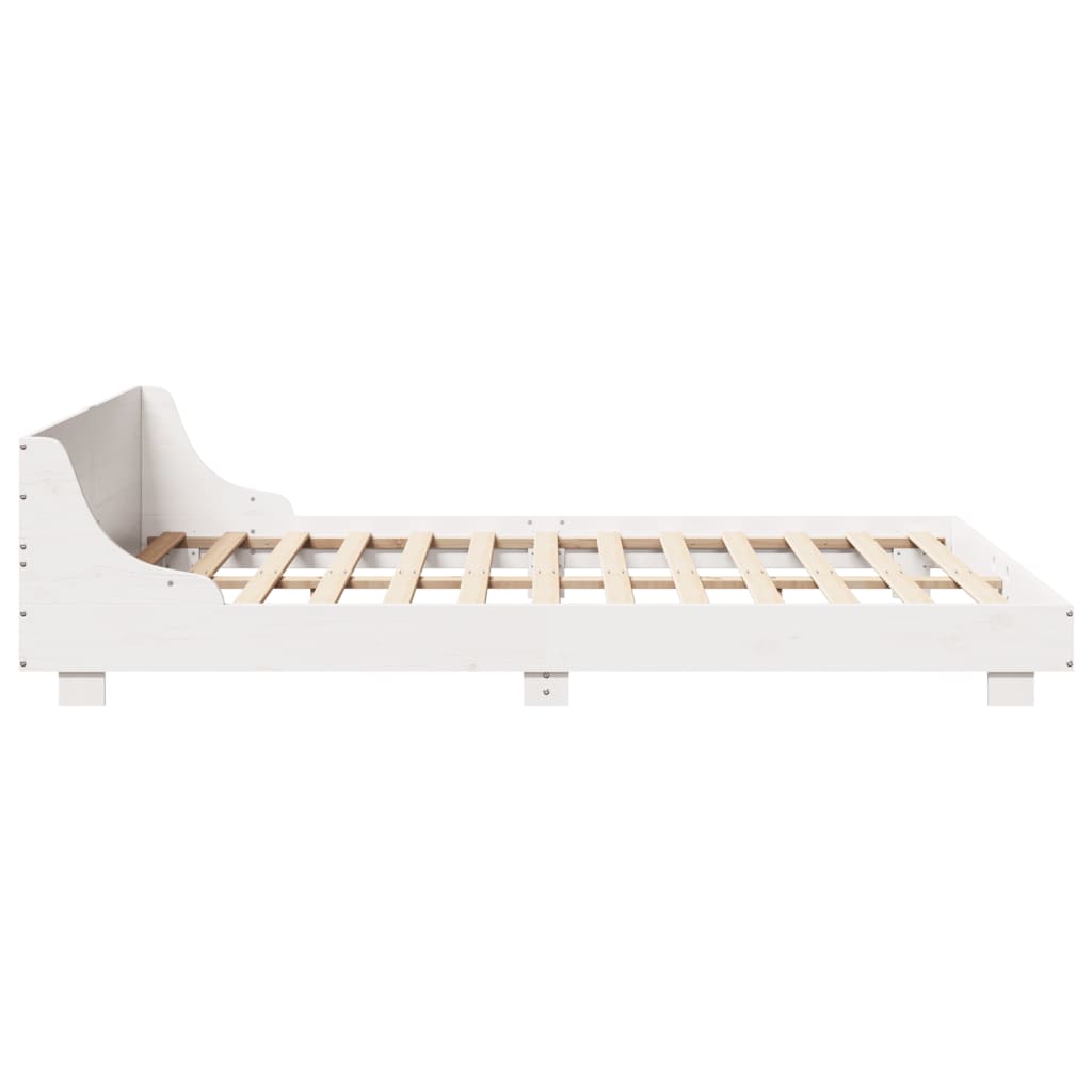 Rustic Wooden Queen Size 160cm Bed Frame Base With Headboard
