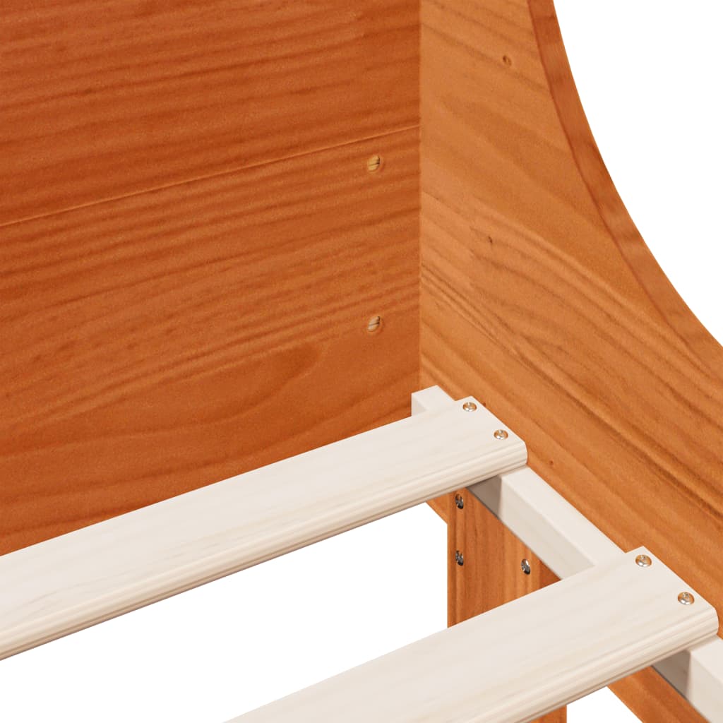 Rustic Wooden Queen Size 160cm Bed Frame Base With Headboard