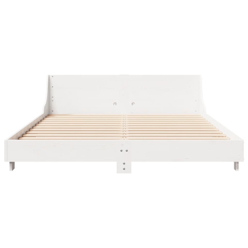 Rustic Wooden King Size 150cm Bed Frame Base With Headboard