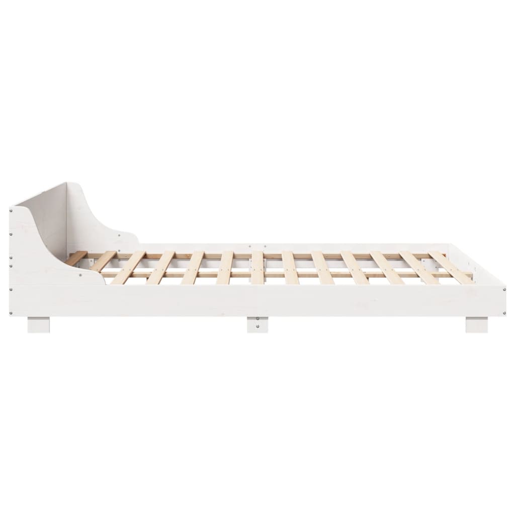 Rustic Wooden King Size 150cm Bed Frame Base With Headboard