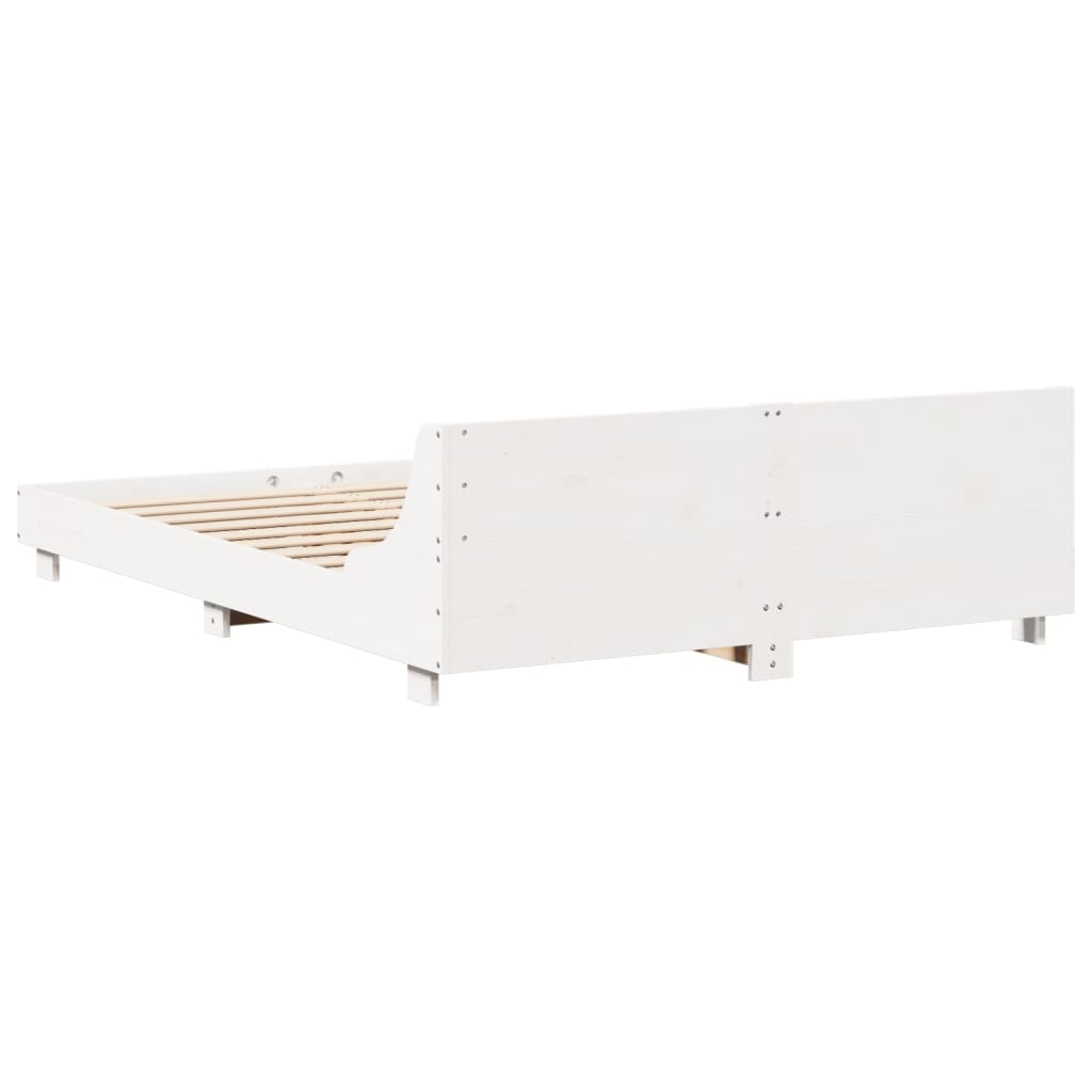 Rustic Wooden King Size 150cm Bed Frame Base With Headboard