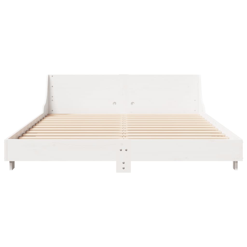 Rustic Wooden Double Size 135cm Bed Frame Base With Headboard