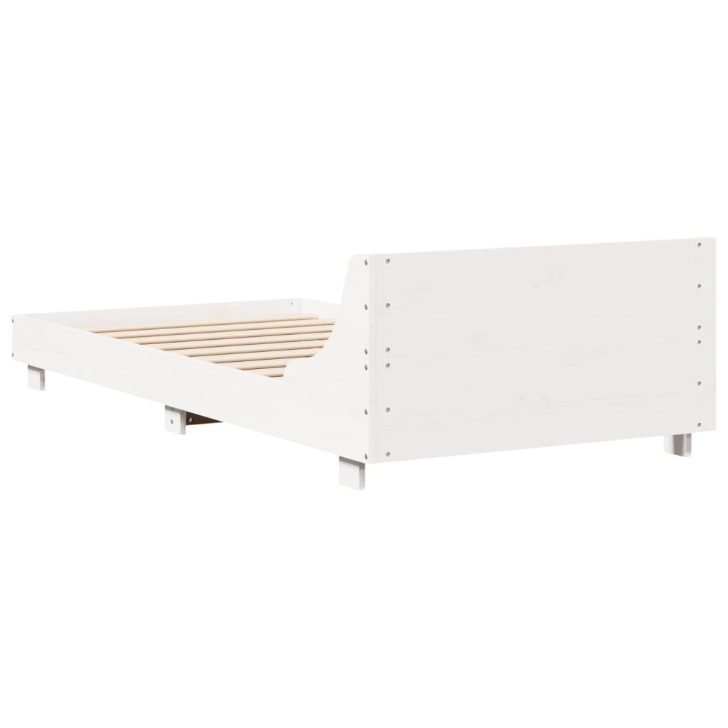 Bed Frame without Mattress White 75x190 cm Small Single Solid Wood Pine