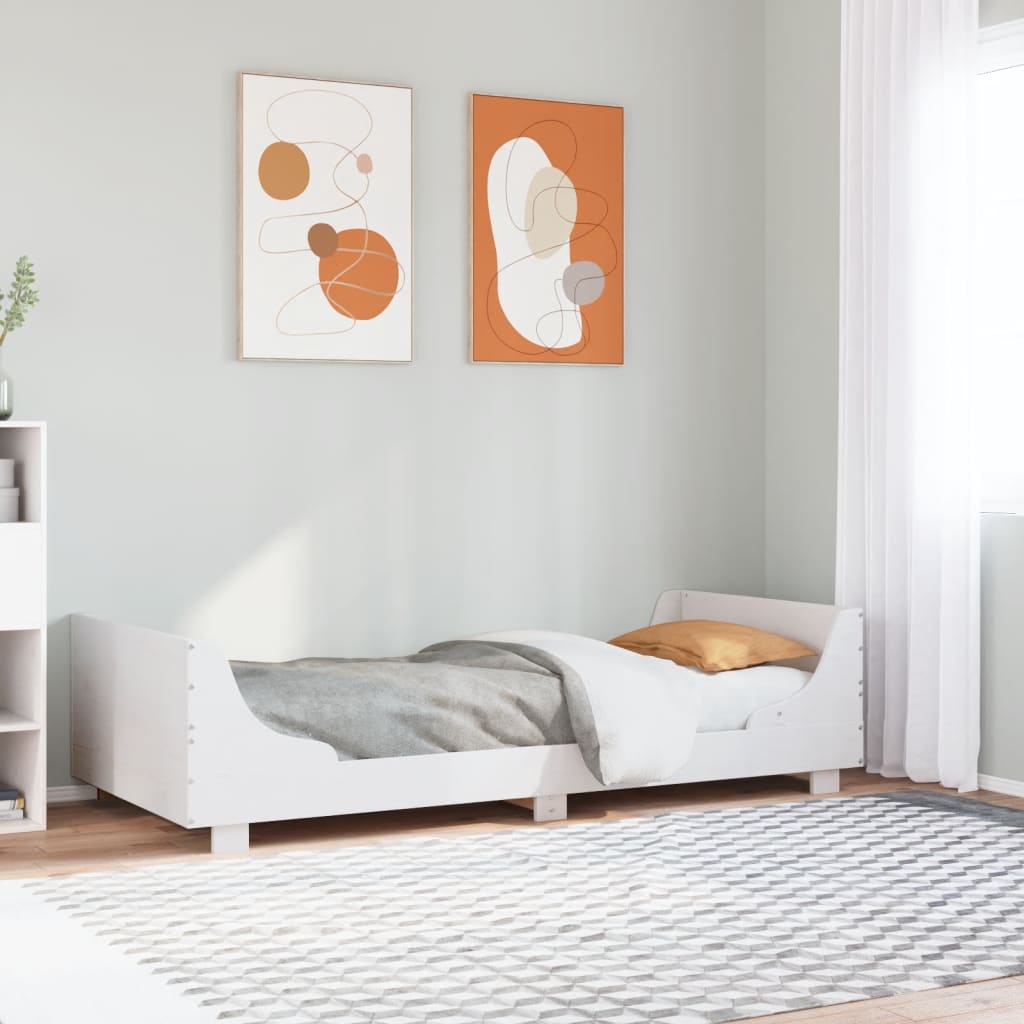 Bed Frame without Mattress White 100x200 cm Solid Wood Pine