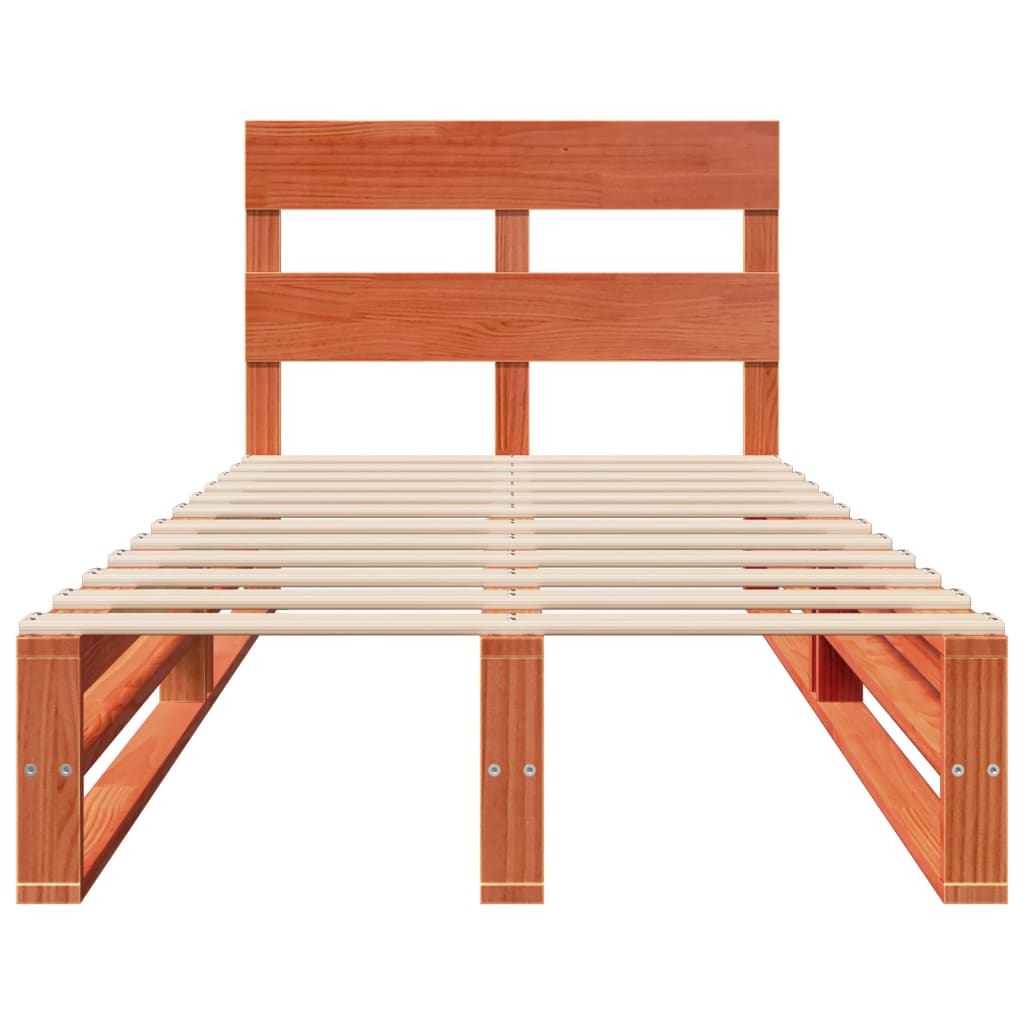 Bed Frame without Mattress Wax Brown 100x200 cm Solid Wood Pine