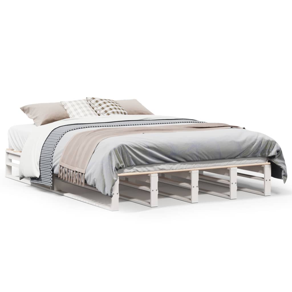 Bed Frame without Mattress White 160x200 cm Solid Wood Pine