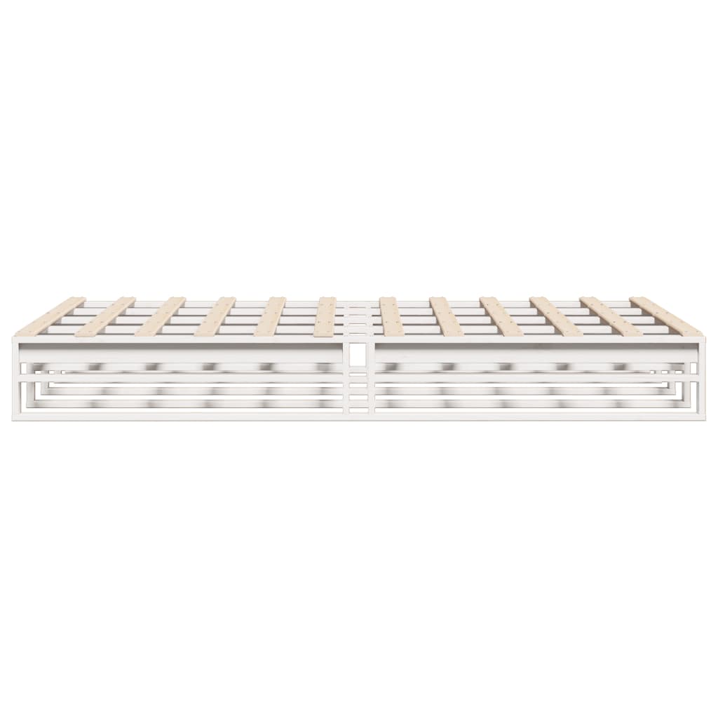 Bed Frame without Mattress White 160x200 cm Solid Wood Pine