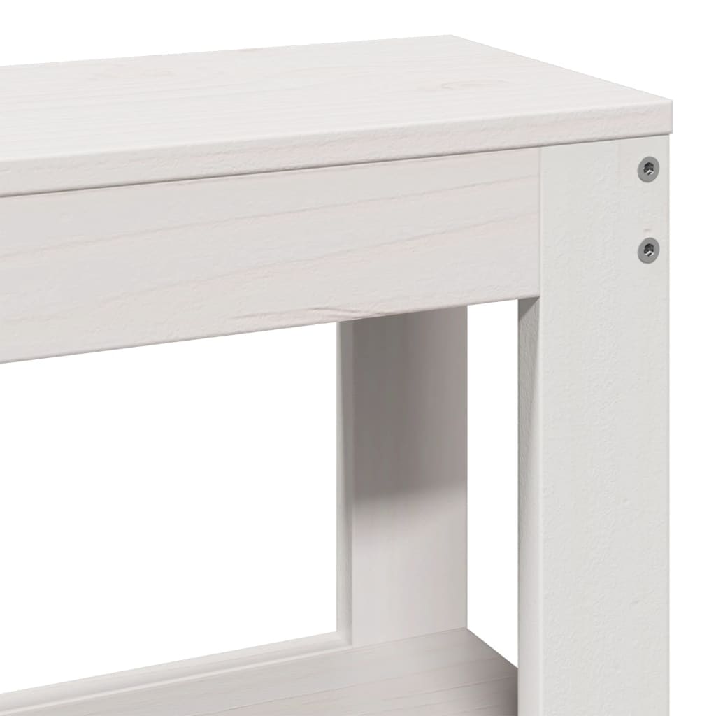 Headboard with Shelves White 180 cm Solid Wood Pine