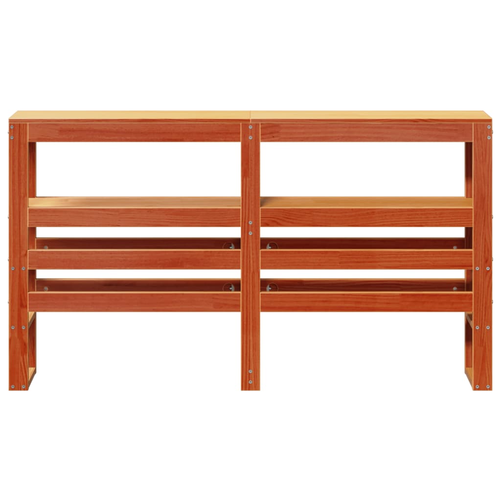 Headboard with Shelves Wax Brown 160 cm Solid Wood Pine