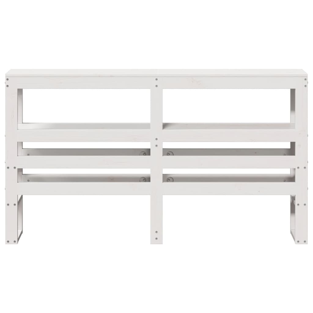 Headboard with Shelves White 140 cm Solid Wood Pine