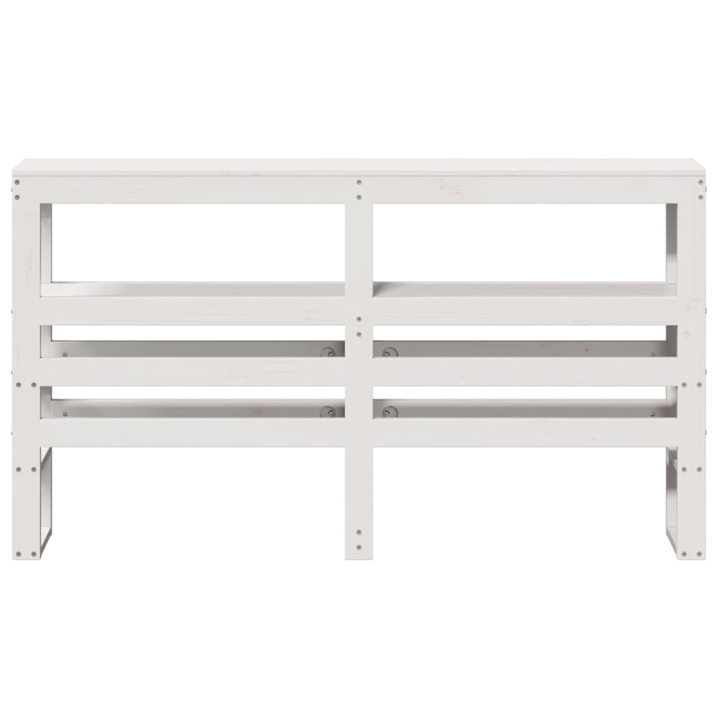 Headboard with Shelves White 135 cm Solid Wood Pine