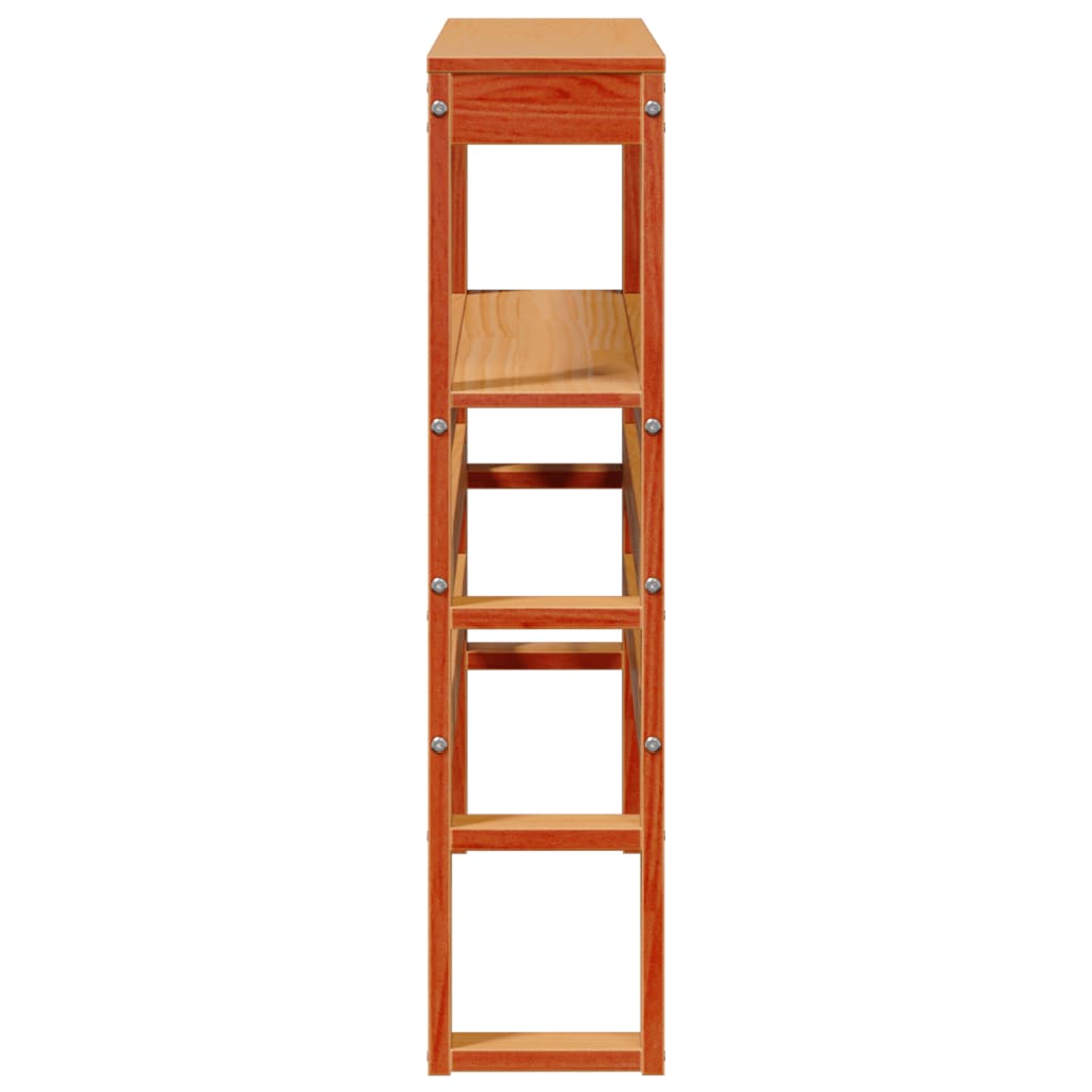 Headboard with Shelves Wax Brown 75 cm Solid Wood Pine