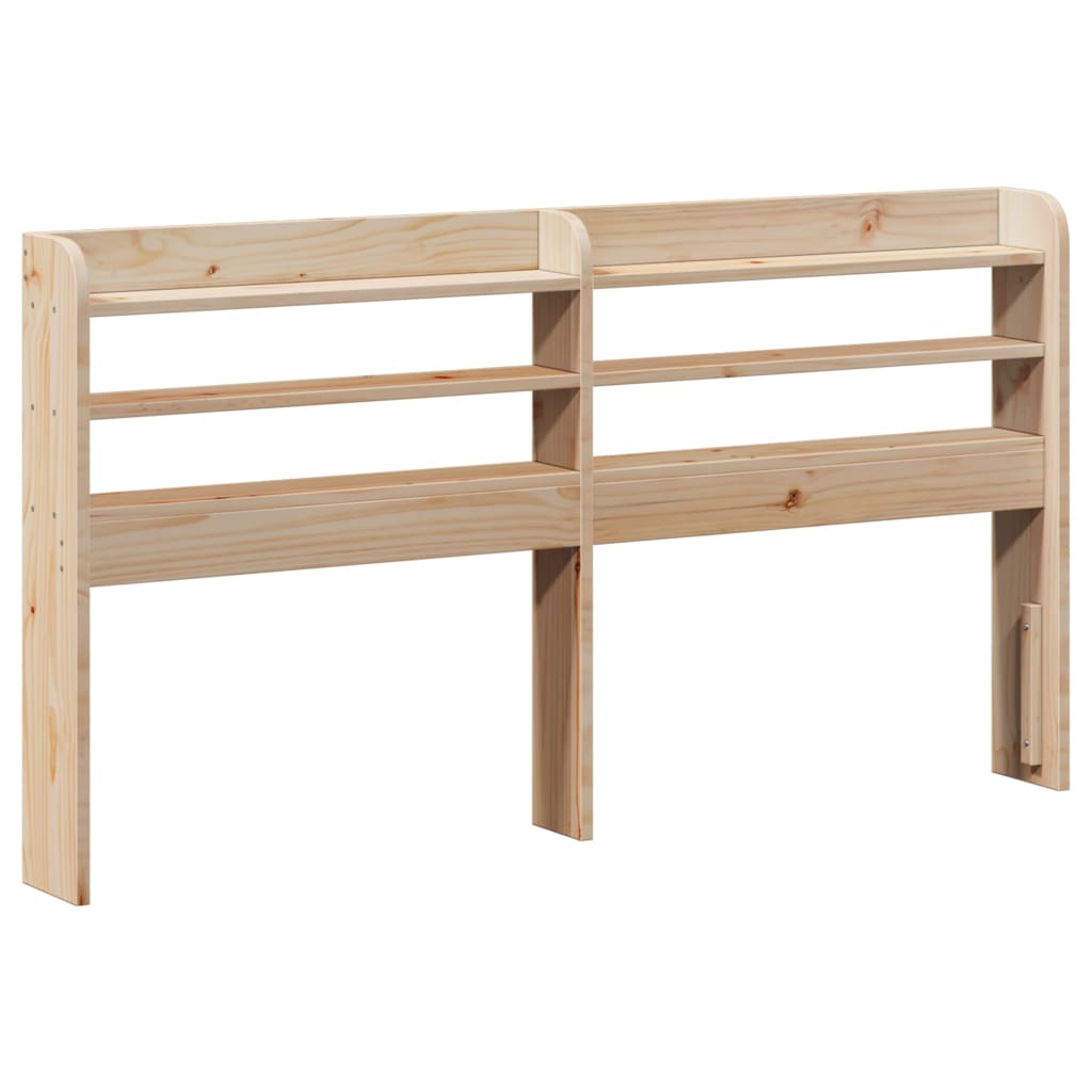 Headboard with Shelves 150 cm Solid Wood Pine