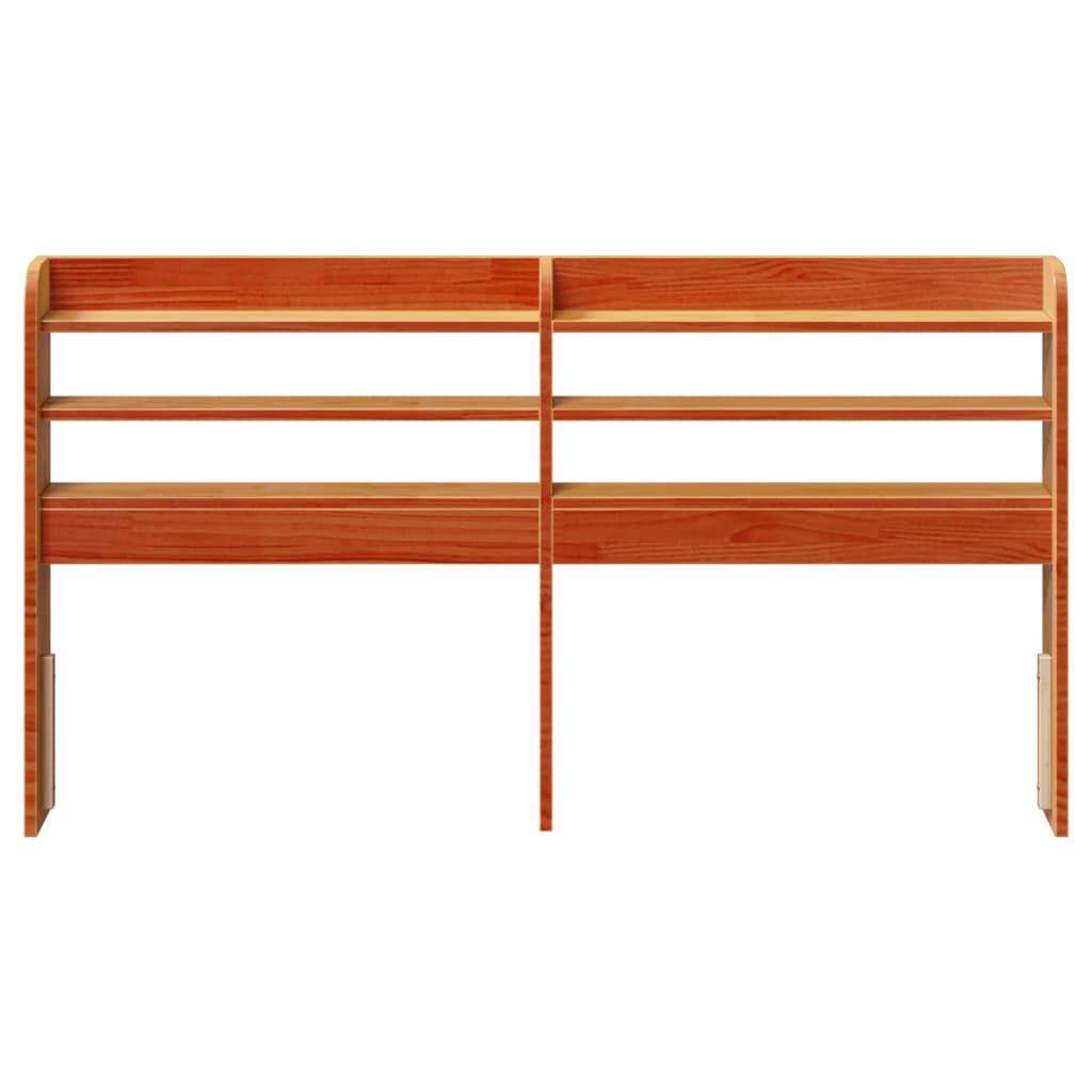 Headboard with Shelves Wax Brown 120 cm Solid Wood Pine