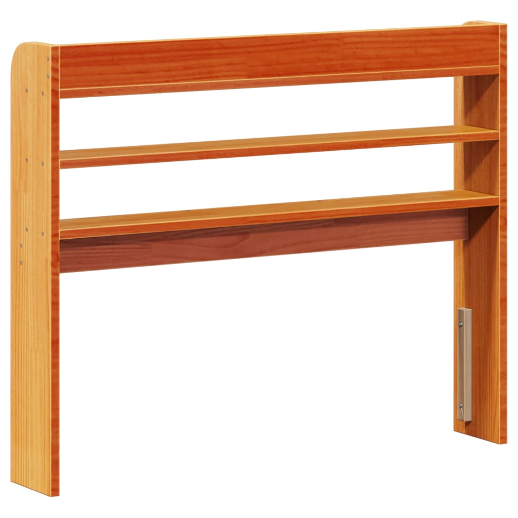 Headboard with Shelves Wax Brown 100 cm Solid Wood Pine