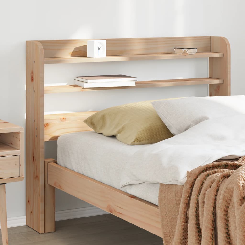 Headboard with Shelves 75 cm Solid Wood Pine