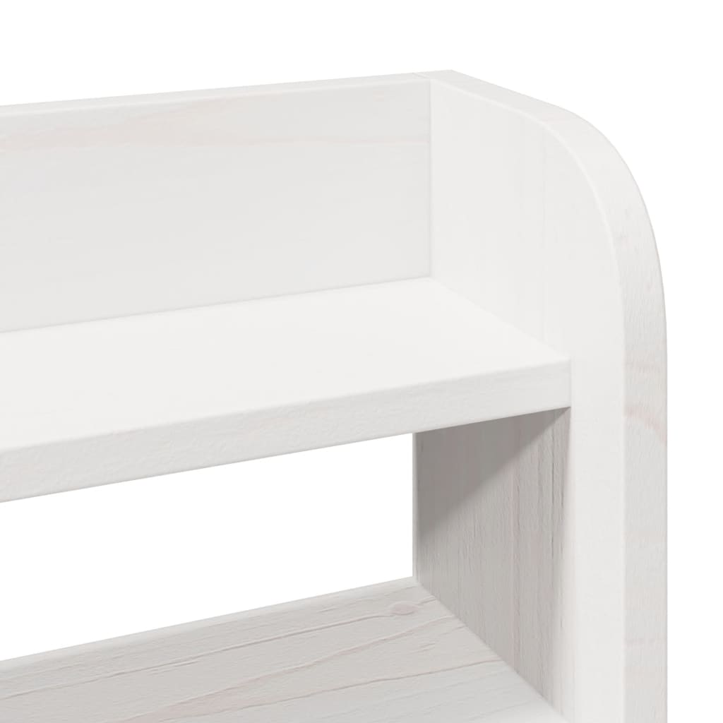 Headboard with Shelves White 75 cm Solid Wood Pine